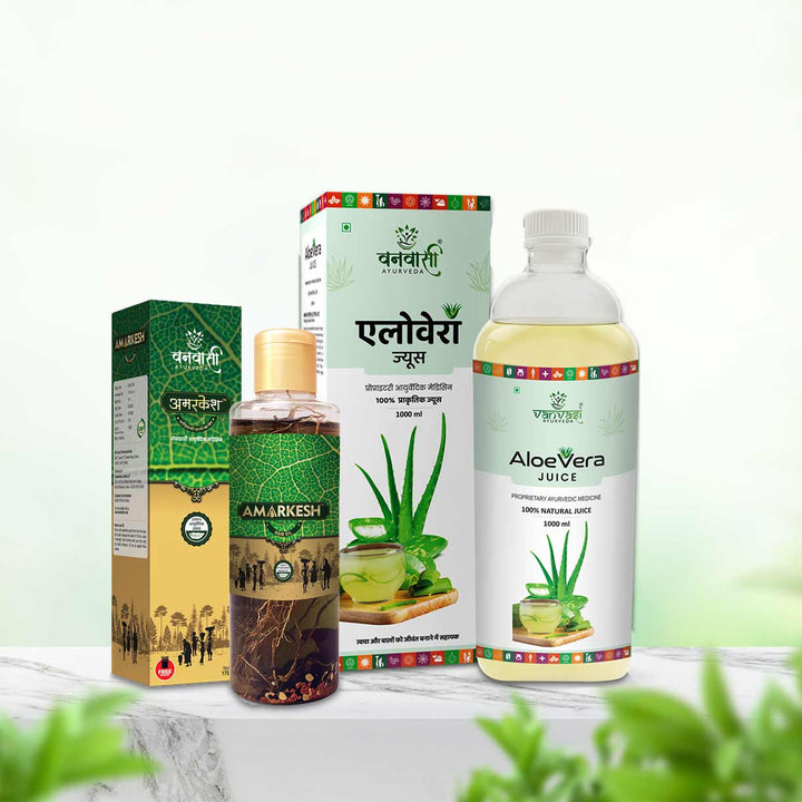 Amarkesh and Aloe Vera Juice Combo by vanvasi ayurveda