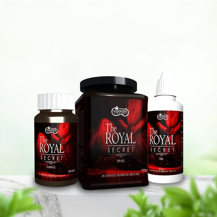 The Royal Secret Combo- Ayurvedic Oil, Capsules & Prash- To Boost Stamina & Performance